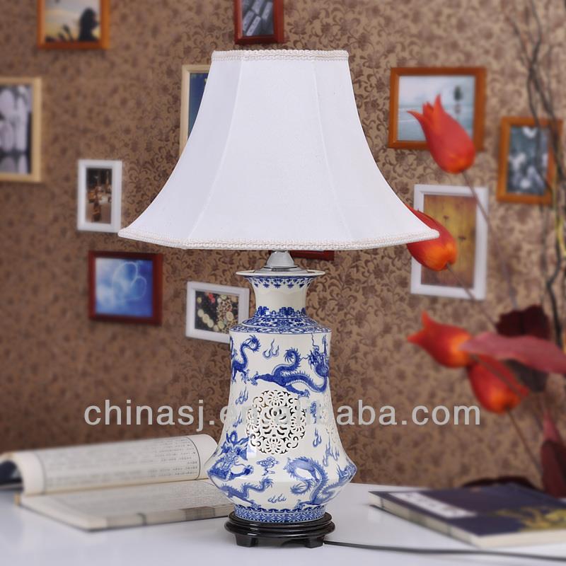 Oriental Blue and White Porcelain Lamp