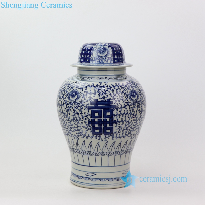 ceramic double happy letter  jar lamp
