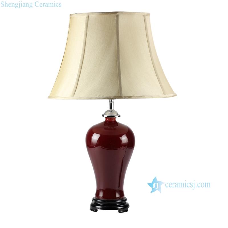 Oxblood glaze solid color New Latest Ceramic Design Decorative Reading lamp, Home Decorative Bedside High Quality Table lamp