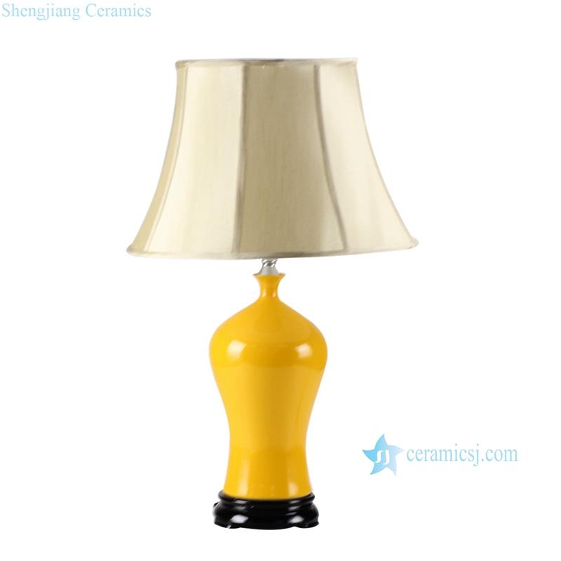 Orange yellow glaze Jingdezhen chinese produce high quality  porcelain  table lamp