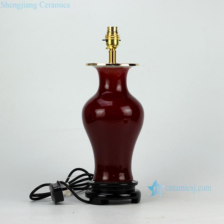 Oxblood glaze best selling porcelain  modern  desk lamp for online sale