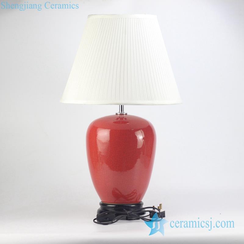 red glaze solid color melon jar shape porcelain lamp shengjiang company 