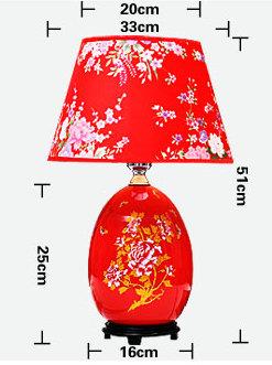  China  Red Porcelain  Lamp from shengjiang company 