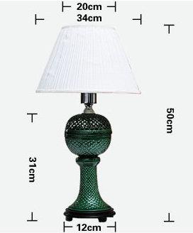   Size of Green Handmade Ceramic  Table Lamp