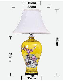  size of Ceramic  Yellow flower and bird design Table Lamp