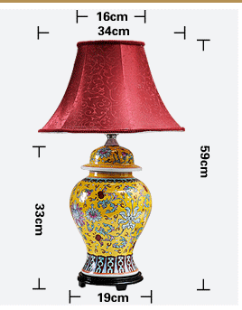 size of China Famille rose Porcelain  Table Lamp
