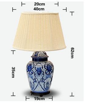 size of China Blue and white Ceramic Table Lamp