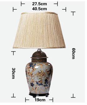 size of Modern style Ginger Jar Table Ceramic  Lamp