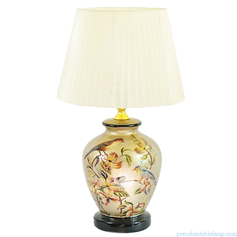 creative flower and bird design precious porcelain table lamp