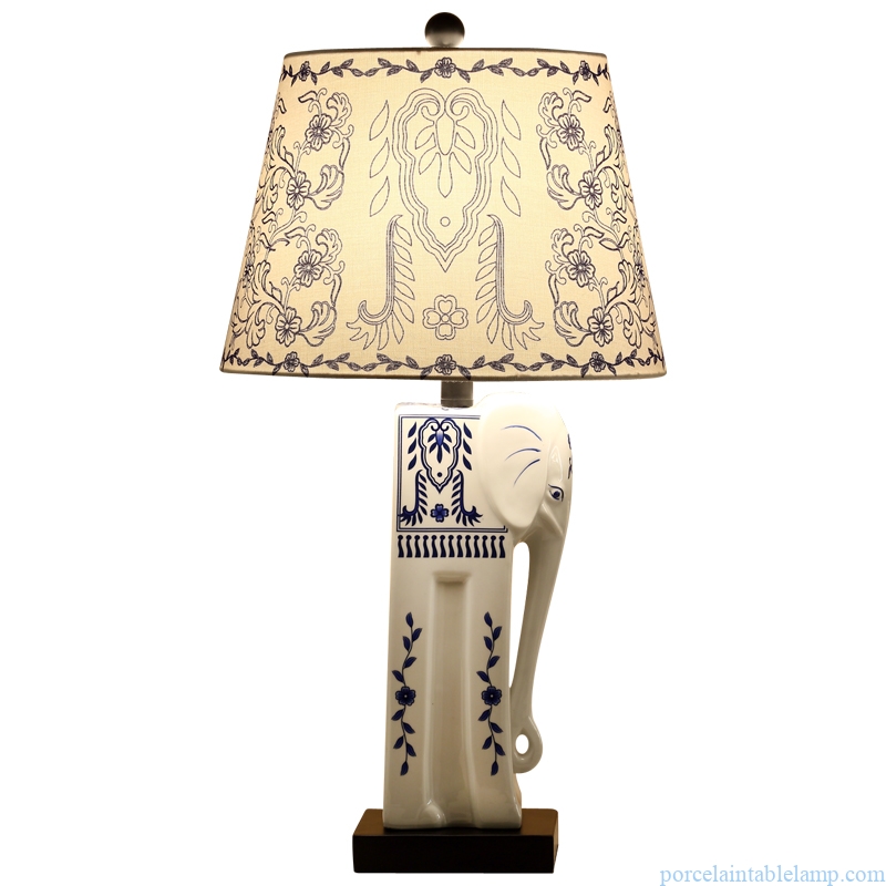elephant shape distinctive porcelain table lamp