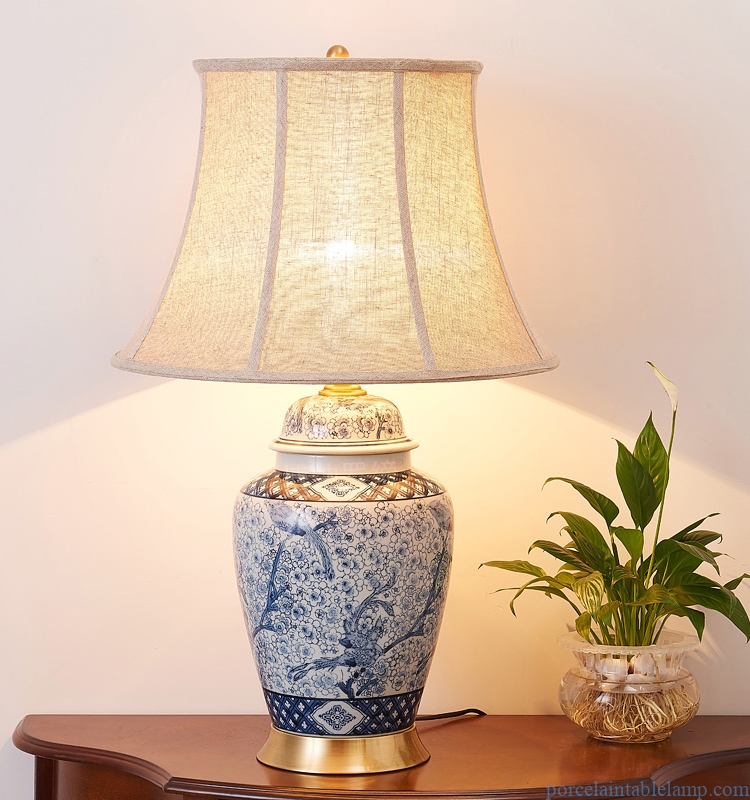 retro creative copper ceramic table lamp