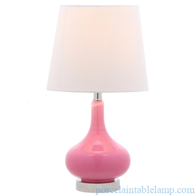 Korean style pink glass wedding room decorative ceramic table lamp