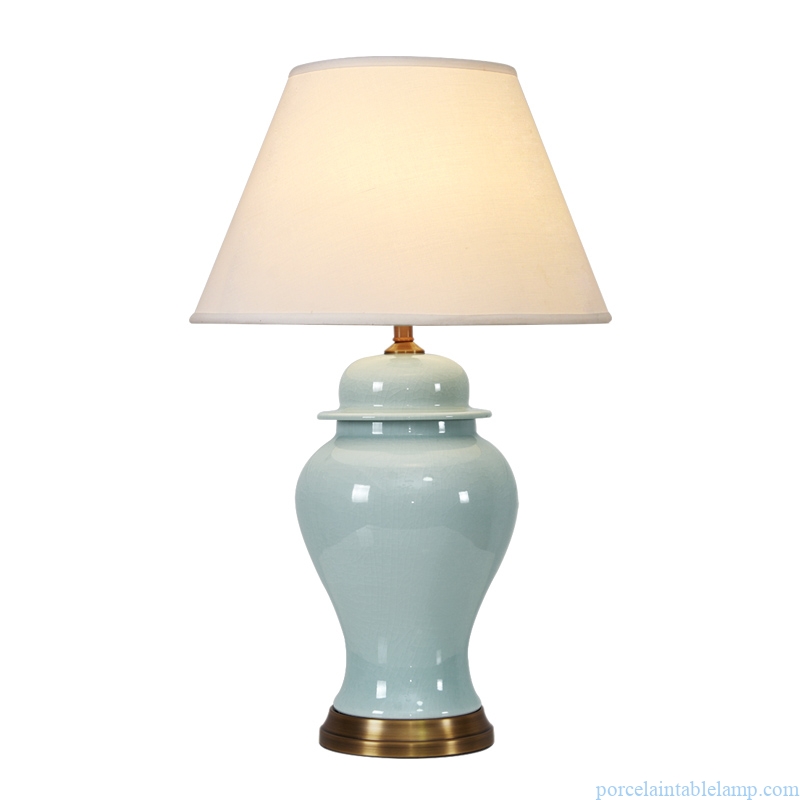 ginger jar shape plain color decorative ceramic table lamp