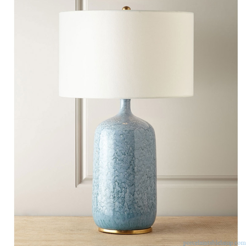  light blue special pattern ceramic table lamp