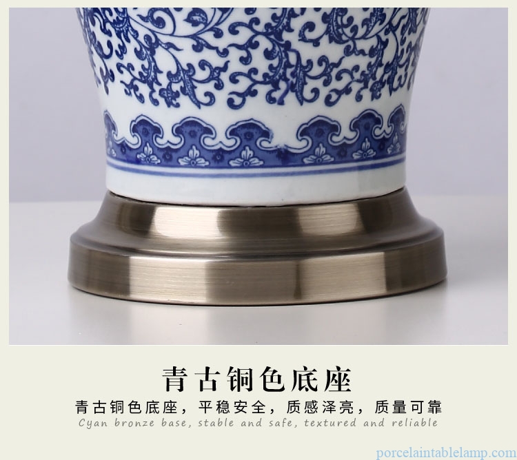 round shape floral design unique porcelain table lamp