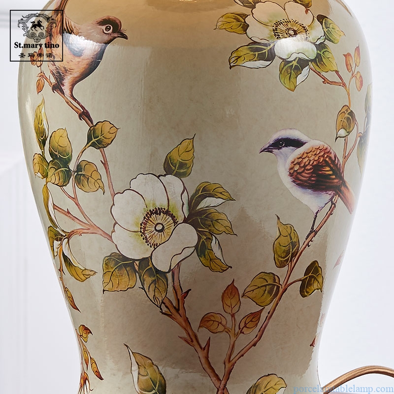 European-style copper ceramic table lamp