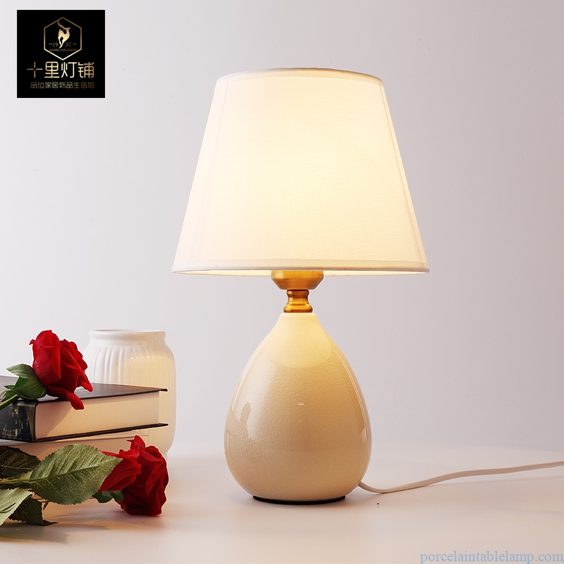 arts and crafts ceramic small table lamp 
