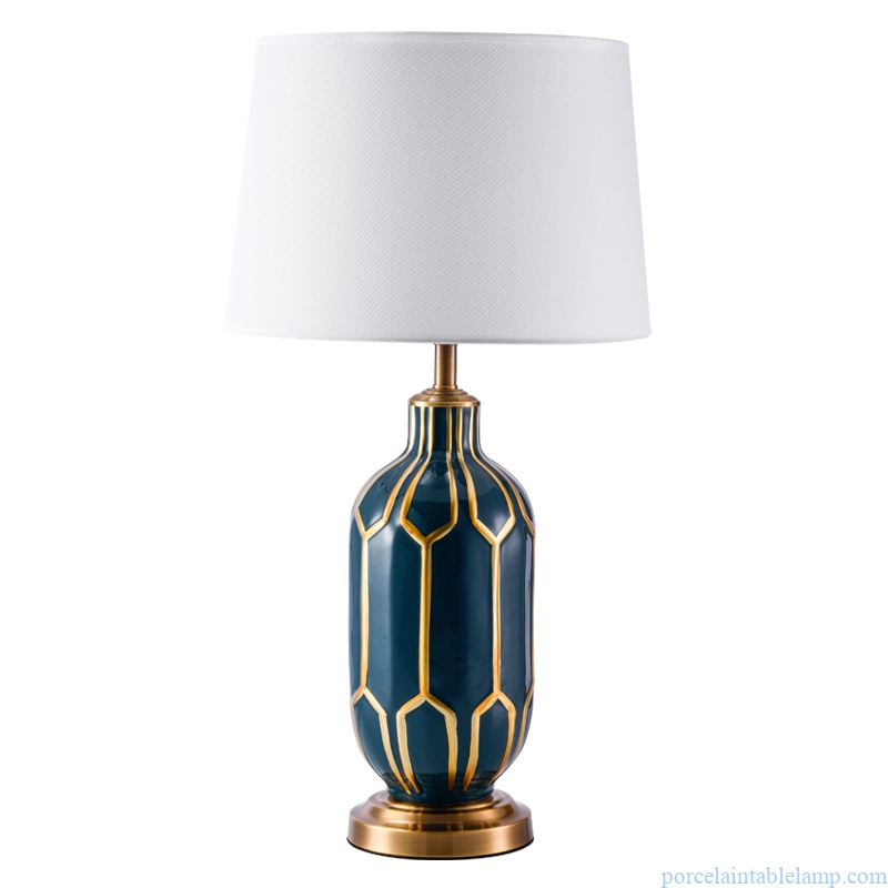  blue hand-painted creative shape porcelain table lamp