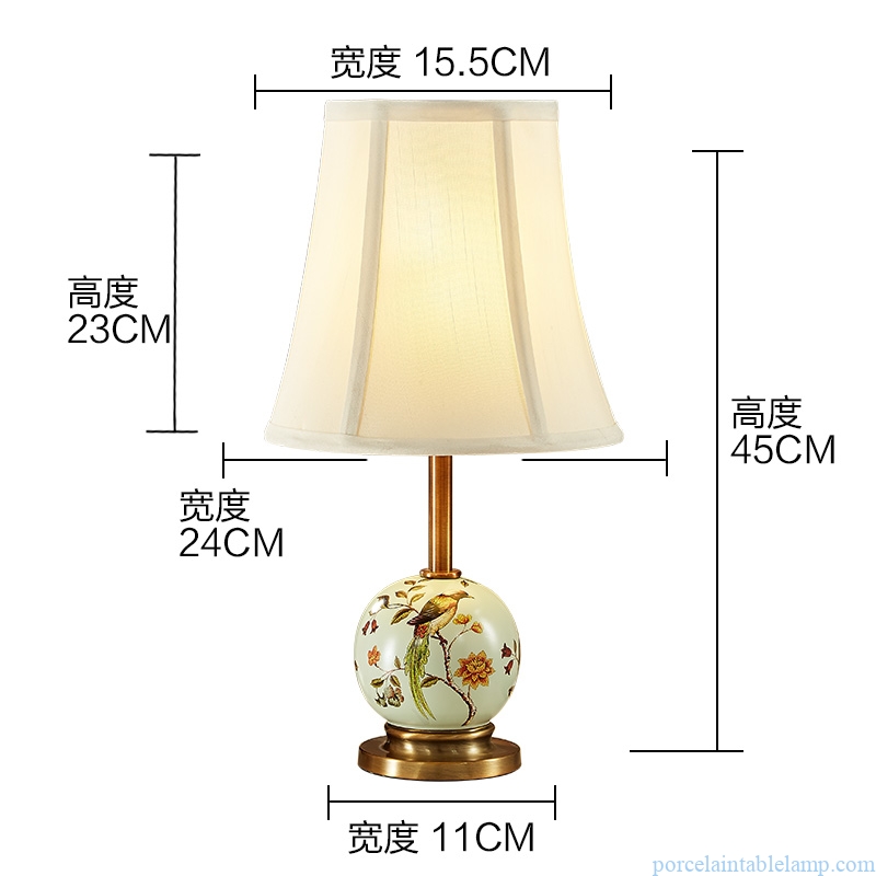  bird and leaves design  pastoral style ceramic table lamp