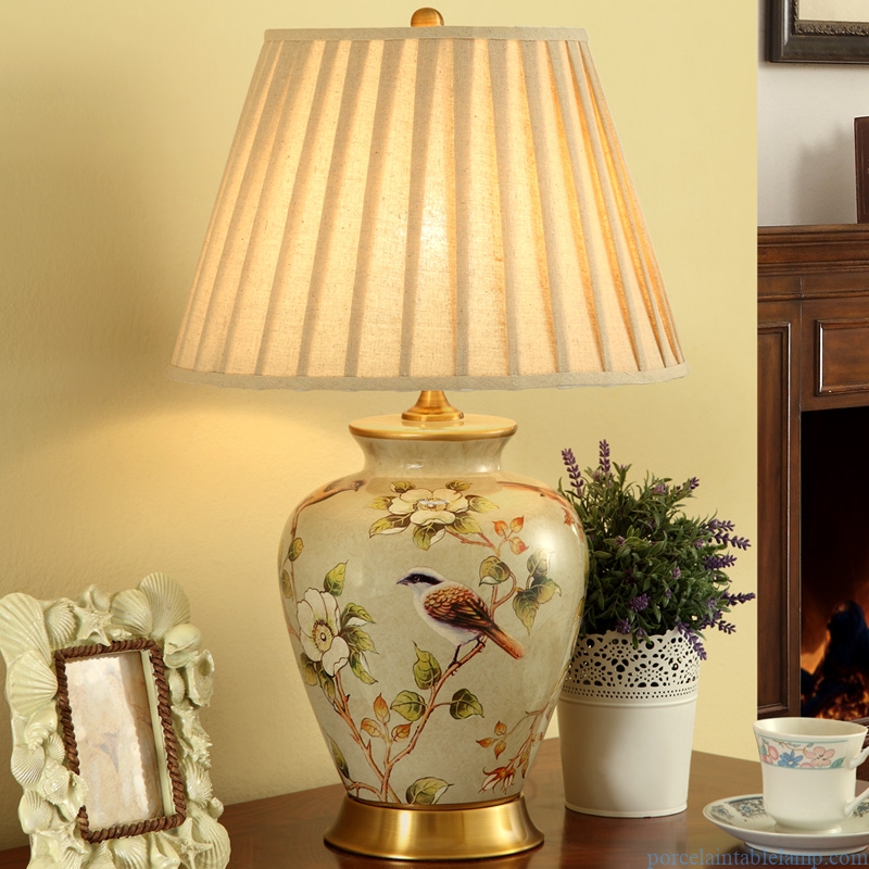 modern antique fabric copper table lamp