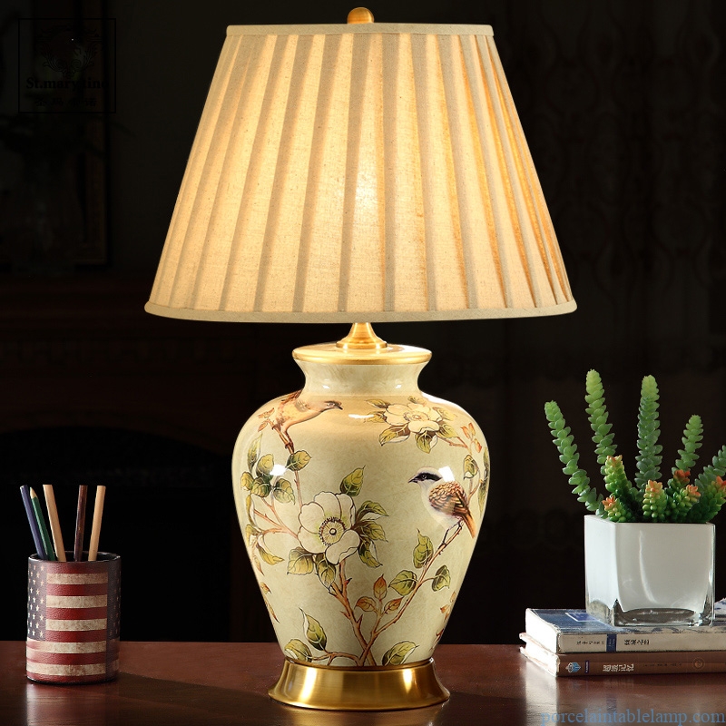 modern antique fabric copper table lamp