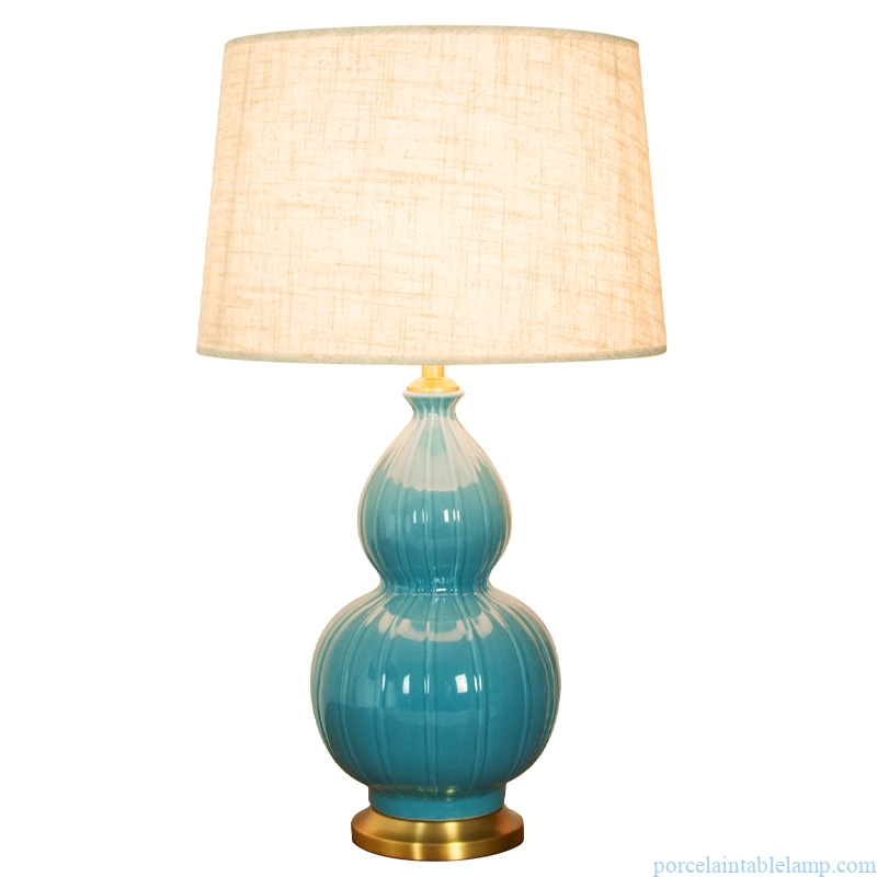 gourd shape high quality large living room bedroom bedside ceramic table lamp 