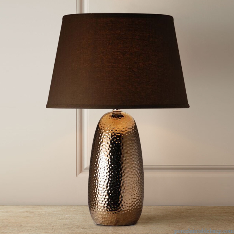  brown new Chinese style bedroom ceramic bedside lamp