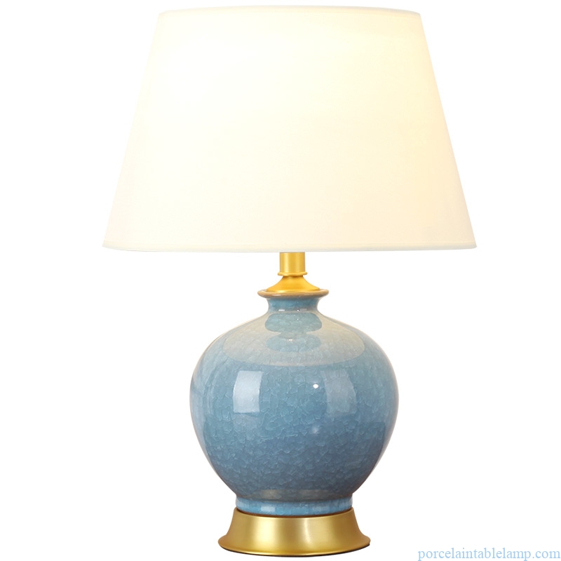plain color remote control dimming led porcelain table lamp