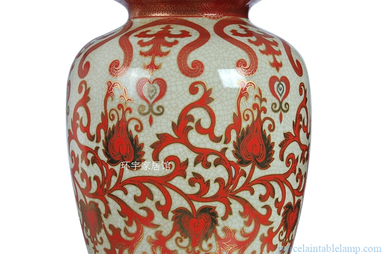 red pattern wedding gift decorative ceramic table lighting