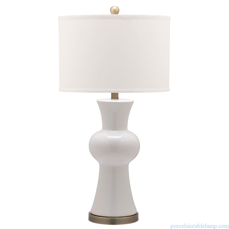 white delicate and special shape porcelain table lamp