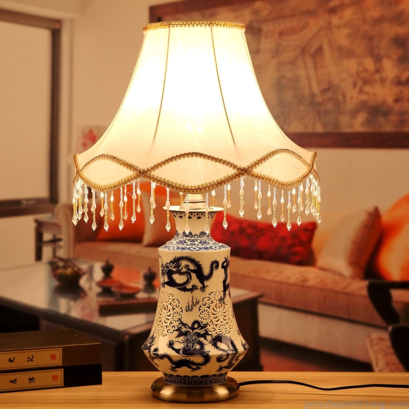dragon design garden hotel restaurant decorative ceramic table lamp