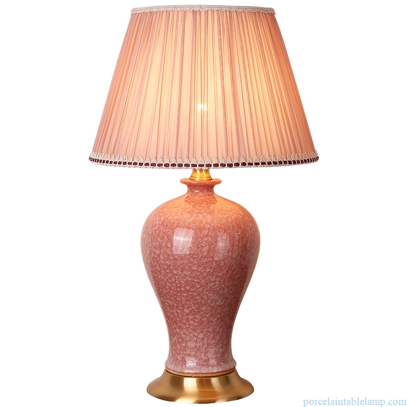  decorative pink porcelain table lamp 