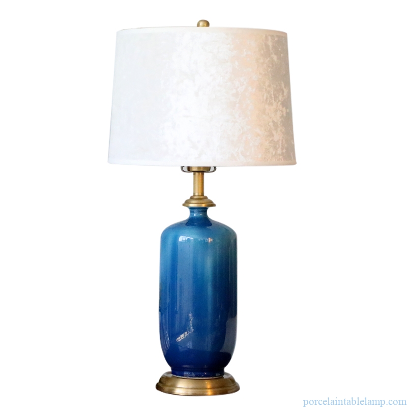 deep blue hand craft artistic living room porcelain table lamp