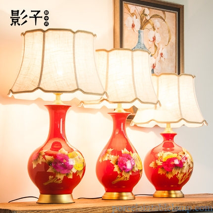 modern Chinese wedding rome decorative ceramic table lamp