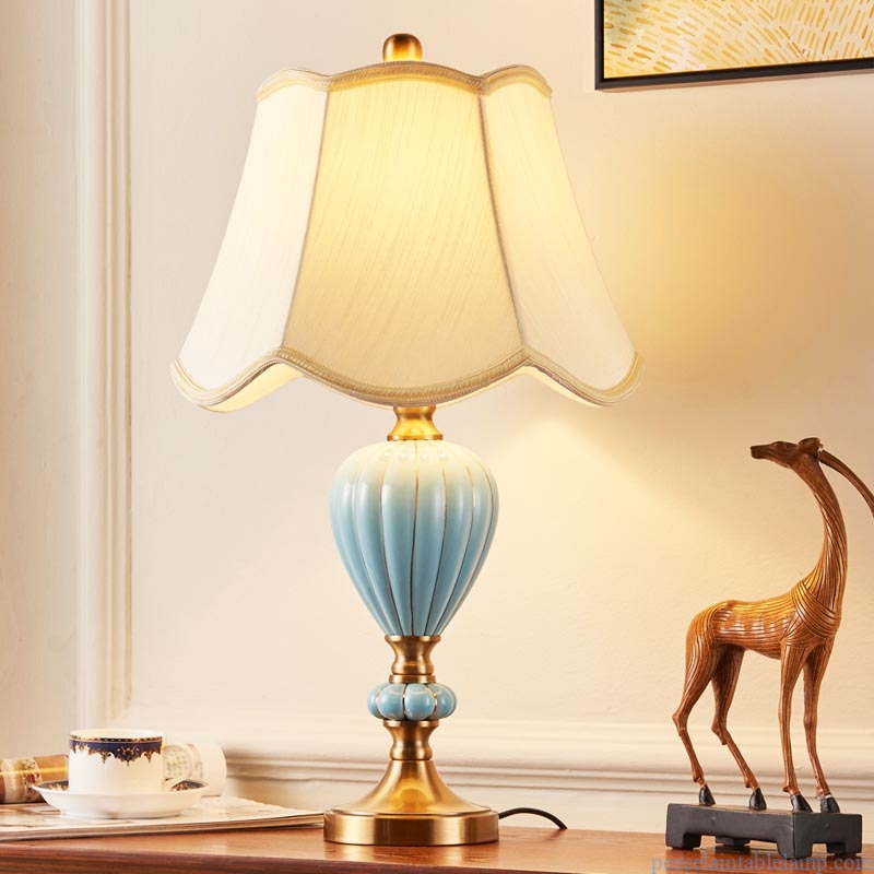 hand craft monochrome glaze home decorative ceramic table lamp