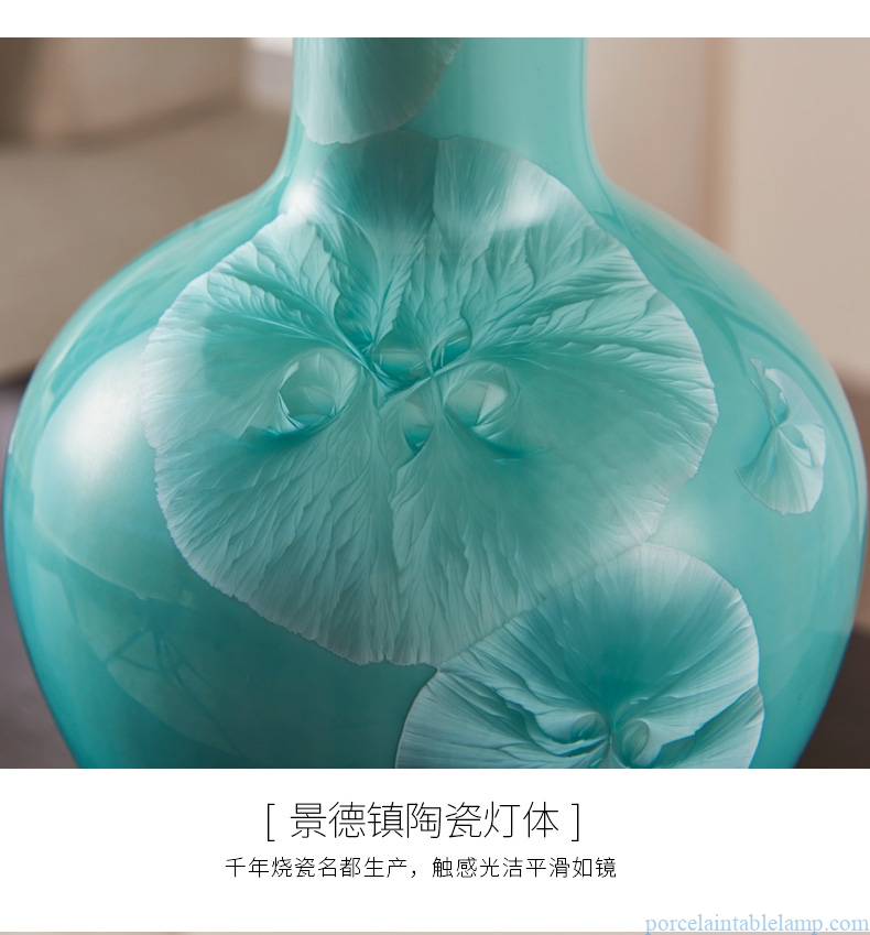  narrow neck vase shape high-end villa decorative ceramic table lamp