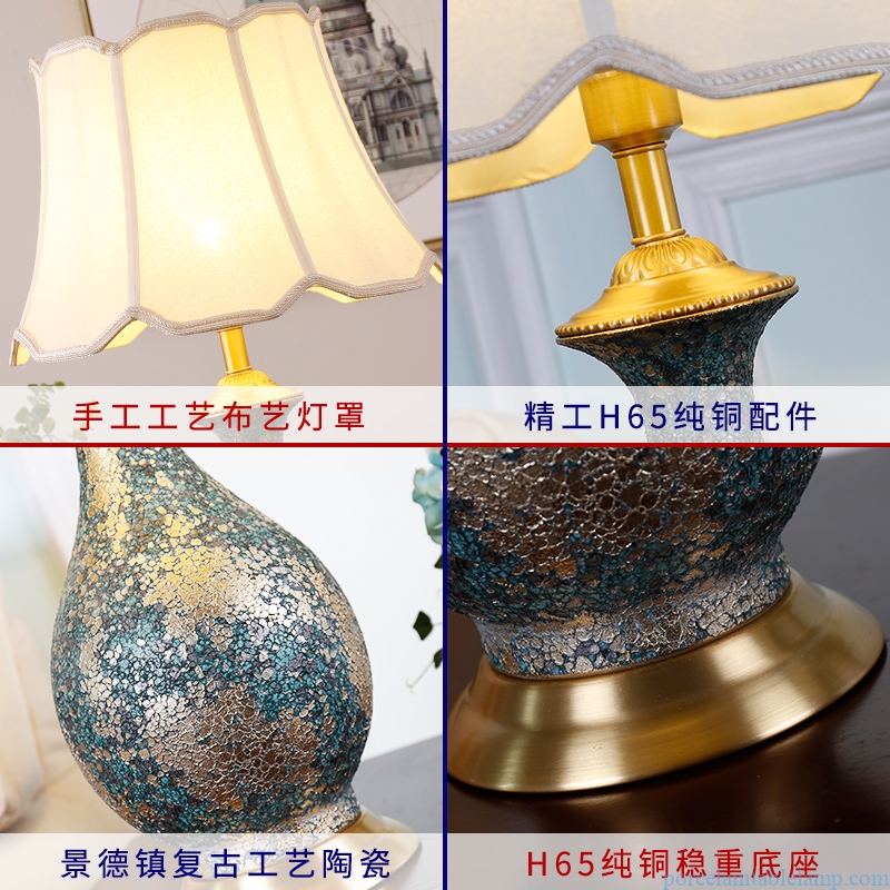 high skilled villa bedroom bedside porcelain table lamp