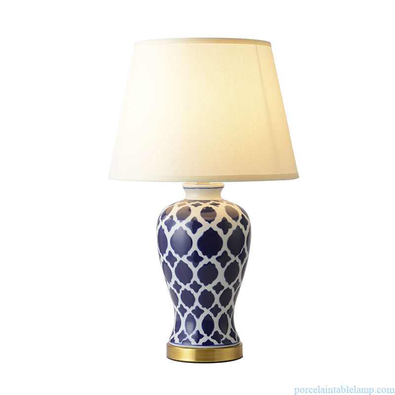 warm light bedroom bedside porcelain table lamp
