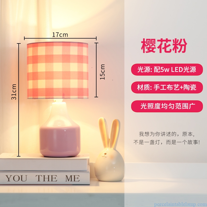  tartan design lampshade home bedroom bedside ceramic table lamp