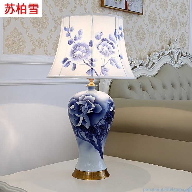 hand made blue and white romantic decorative ceramic lights