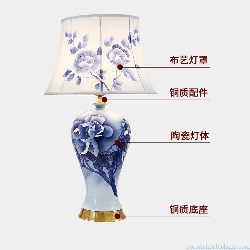 hand made blue and white romantic decorative ceramic lights