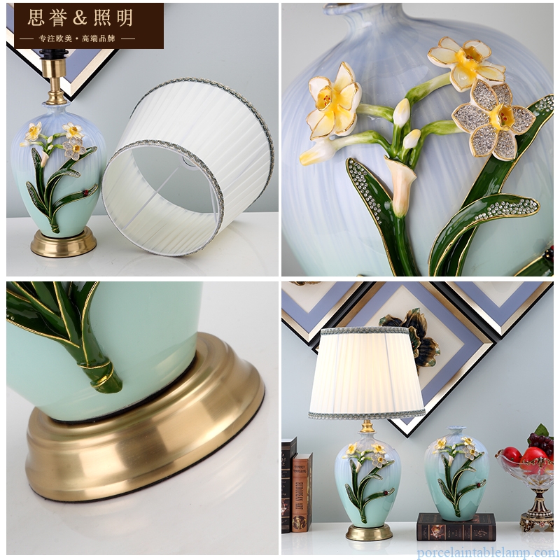 All-copper modern style best selling light luxury artistic ceramic table lamp