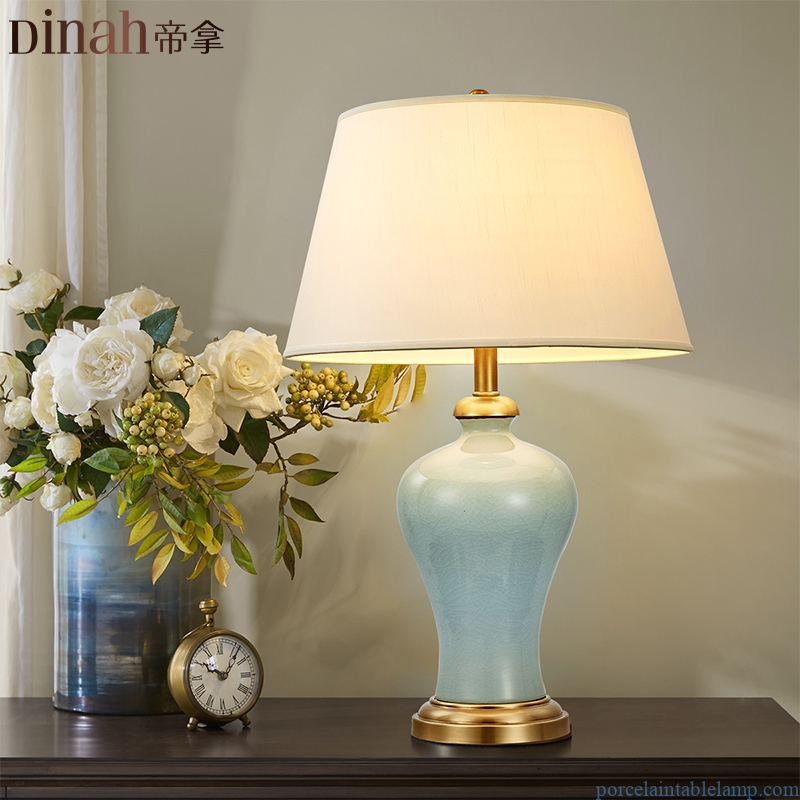 ice crack simple style delicate porcelain table lamp