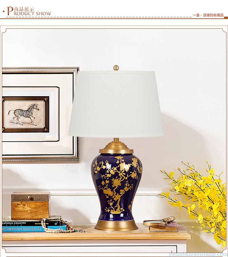 exquisite purely manual bedroom bedside living room ceramic table lamp