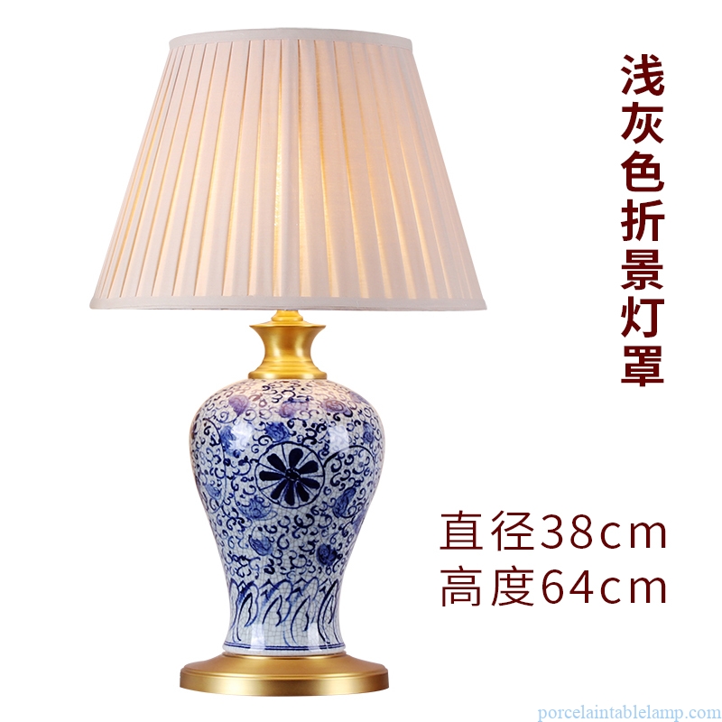 high quality hand painted blue and white floral design ceramic table lamp 