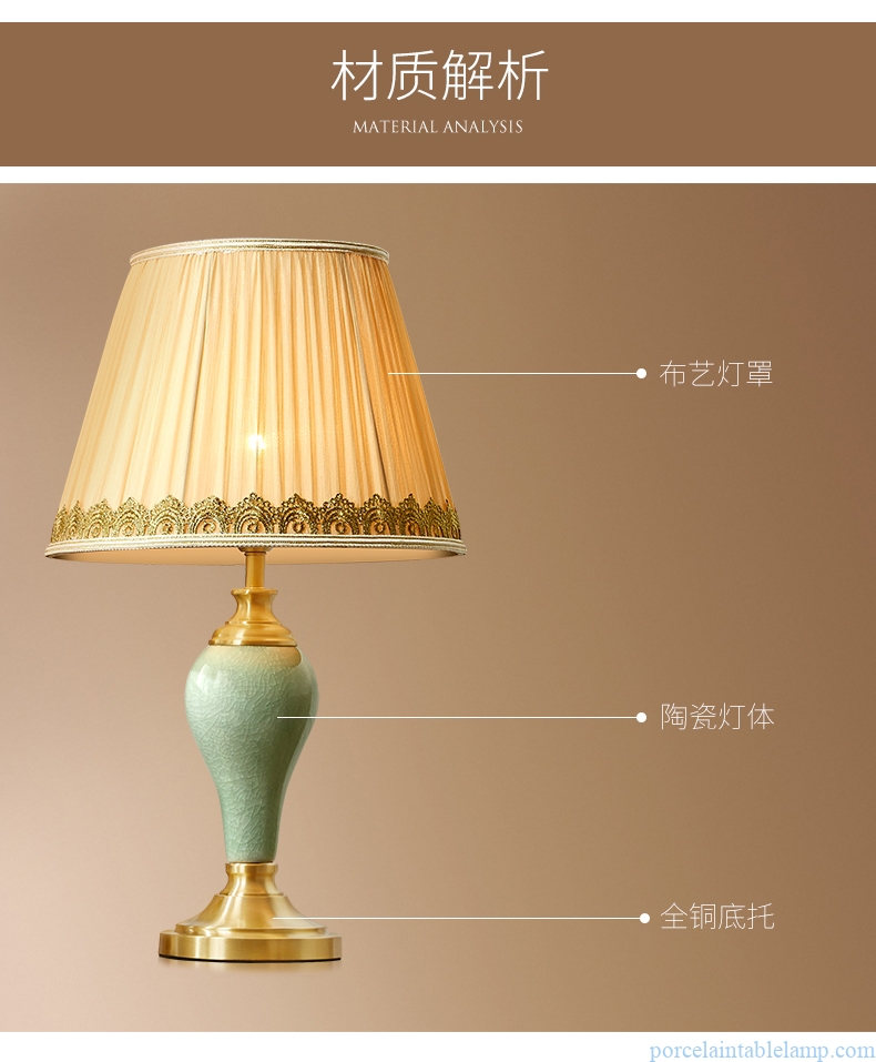  light luxury warm romantic wedding room porcelain table lamp