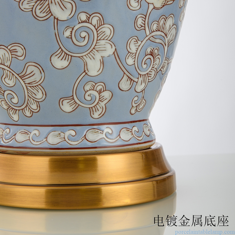  floral design never fade porcelain table lamp