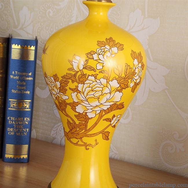 peony design never fade porcelain table lamp