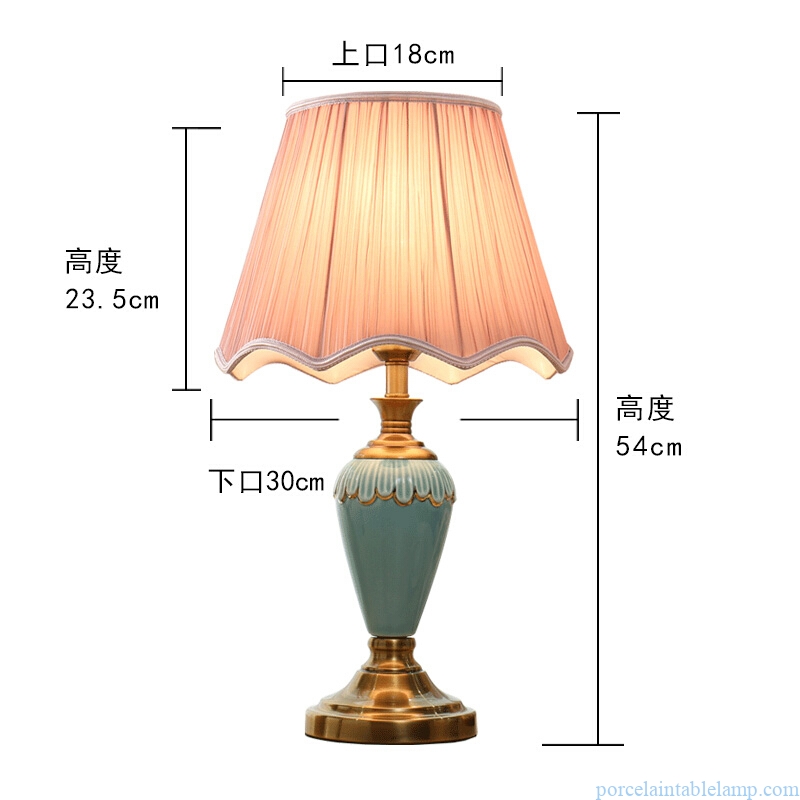 green creative shape purely manual home decorative ceramic table lamp