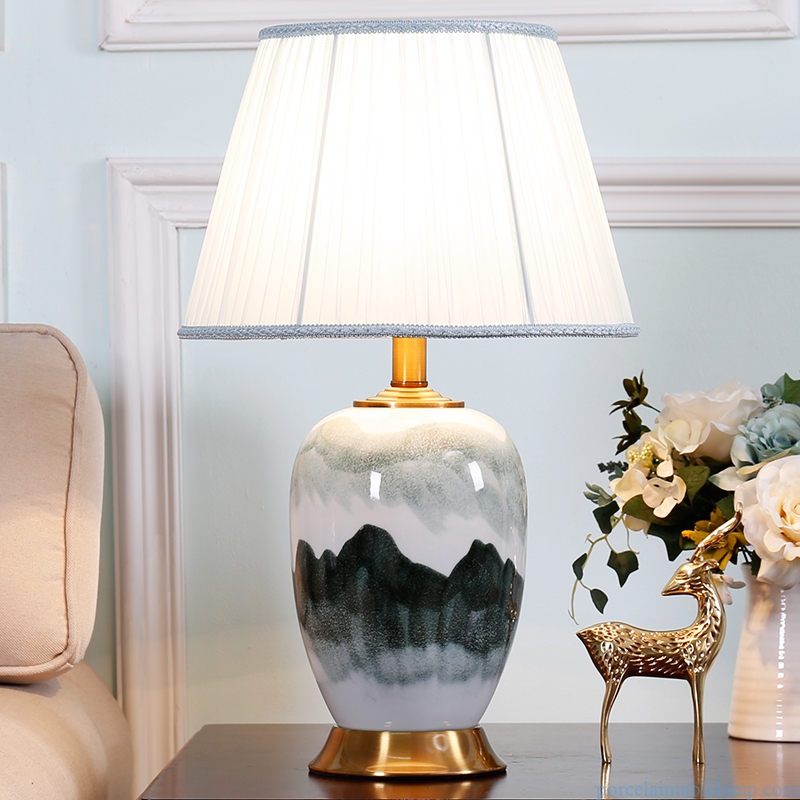 landscape design retro classic porcelain table lamp